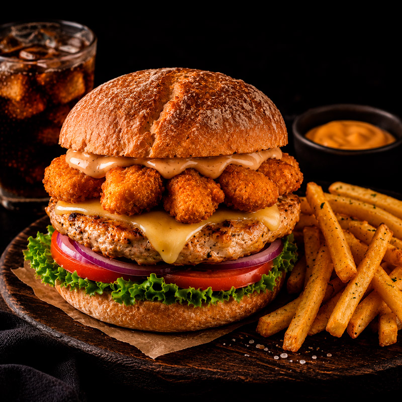doble malta menu Hamburguesa de Pollo doble malta menu Hamburguesa de Pollo