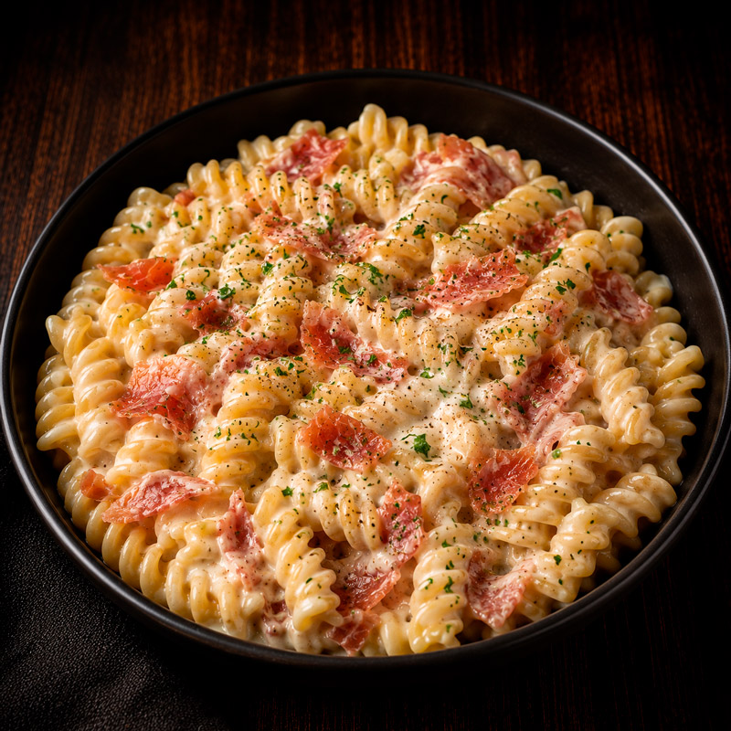 Menu Doble Malta, pasta alfredo Menu Doble Malta, pasta alfredo